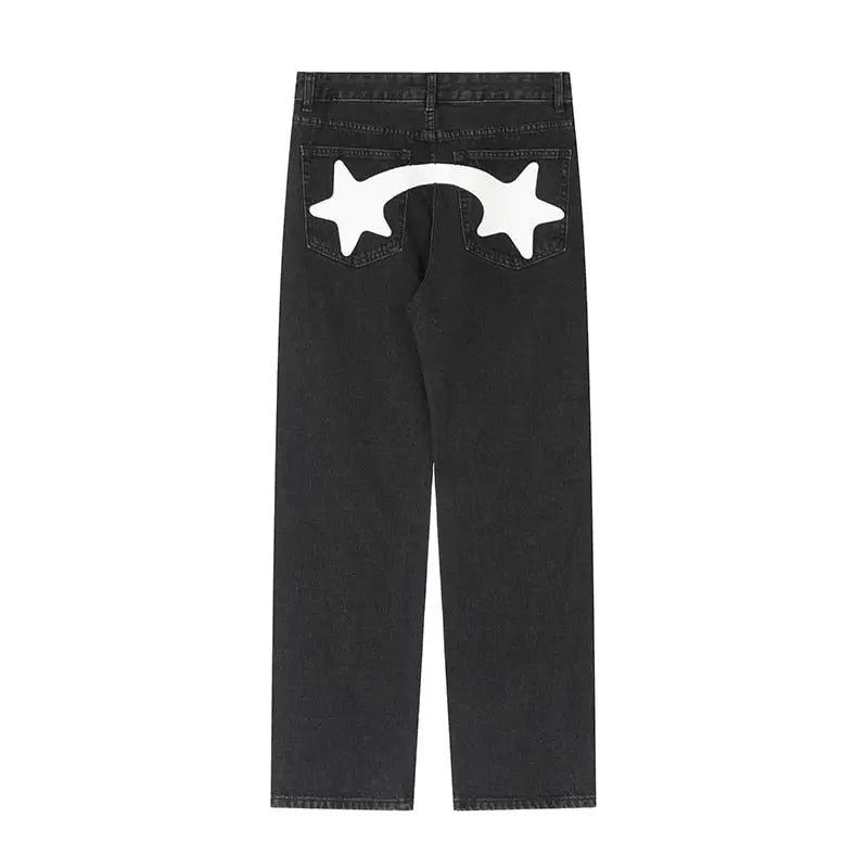 Y2k jeans with streetwear print