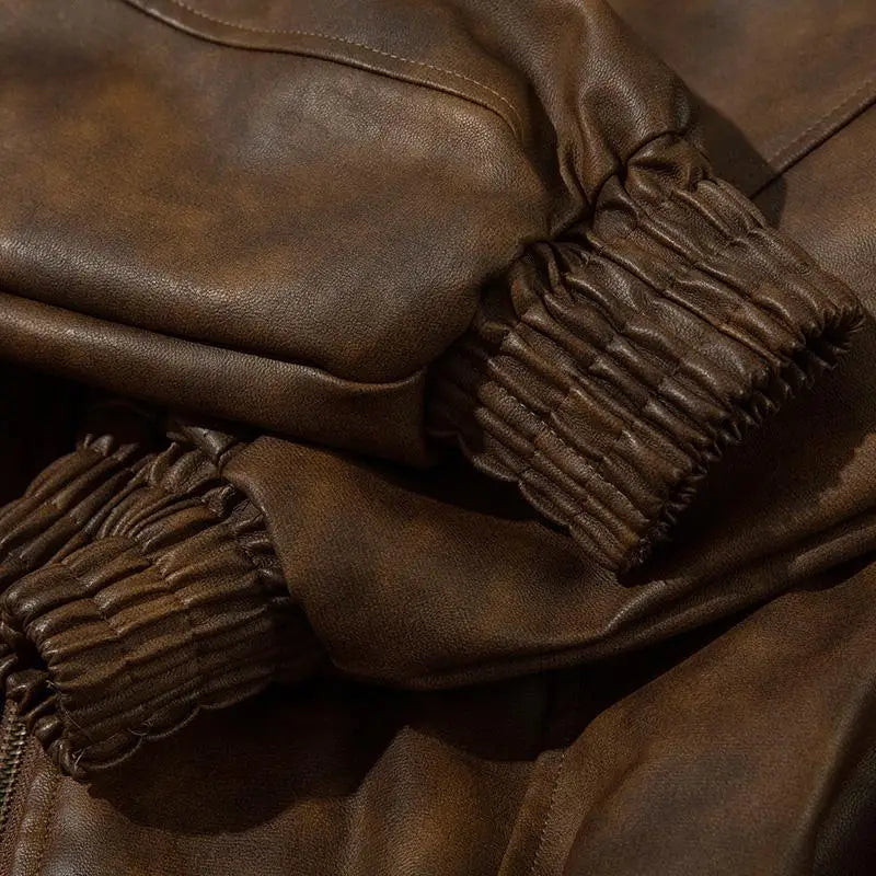 Y2k retro pu leather jacket for stylish outdoor outfits - jackets