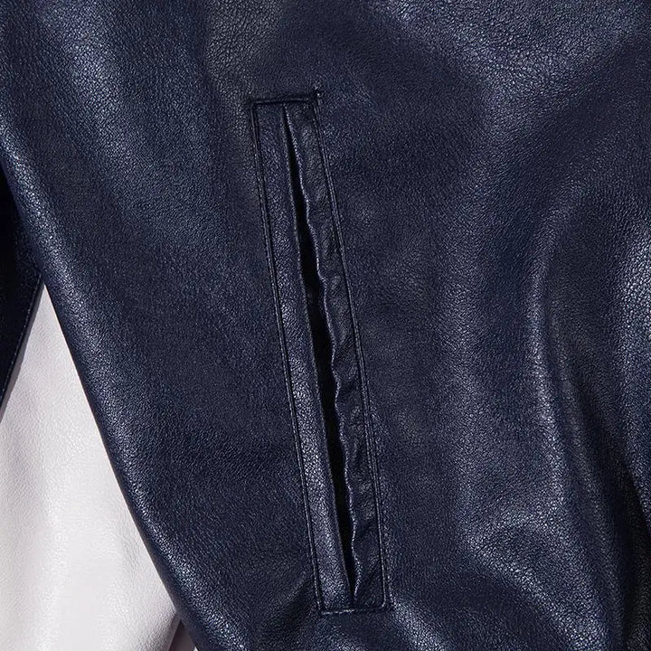 Y2k faux leather varsity jacket for trendy streetwear style