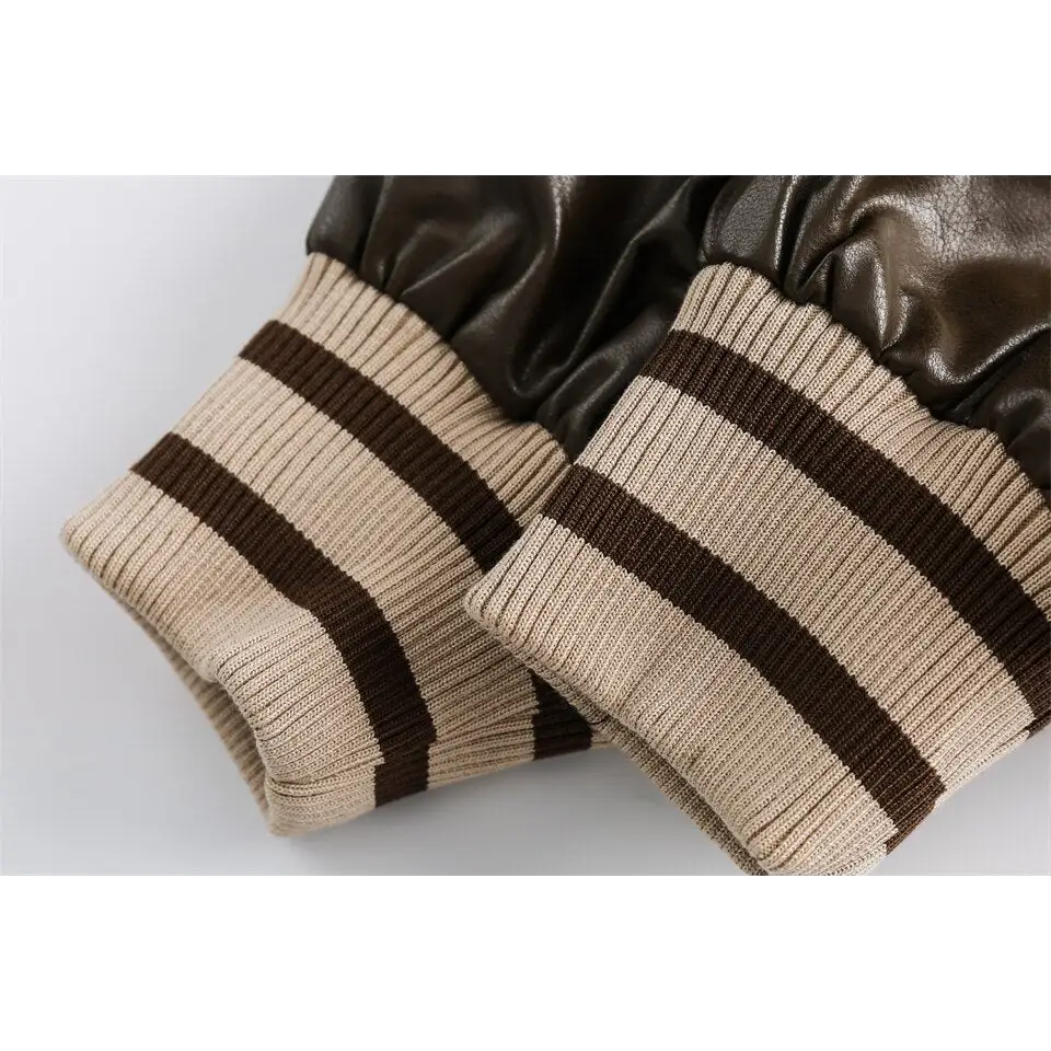 Y2k patchwork oversized varsity jacket for a sophisticated look