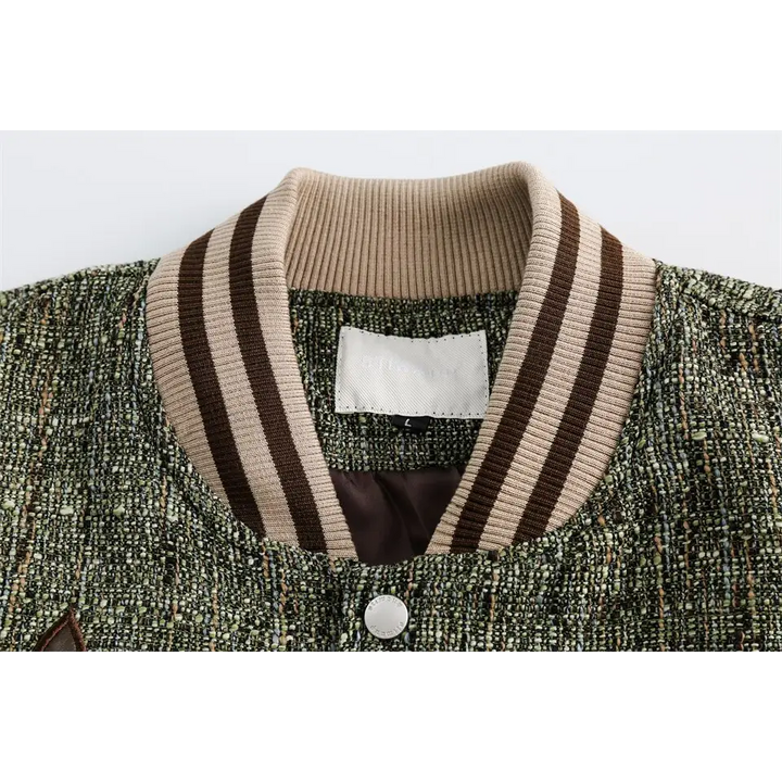 Y2k patchwork oversized varsity jacket for a sophisticated look