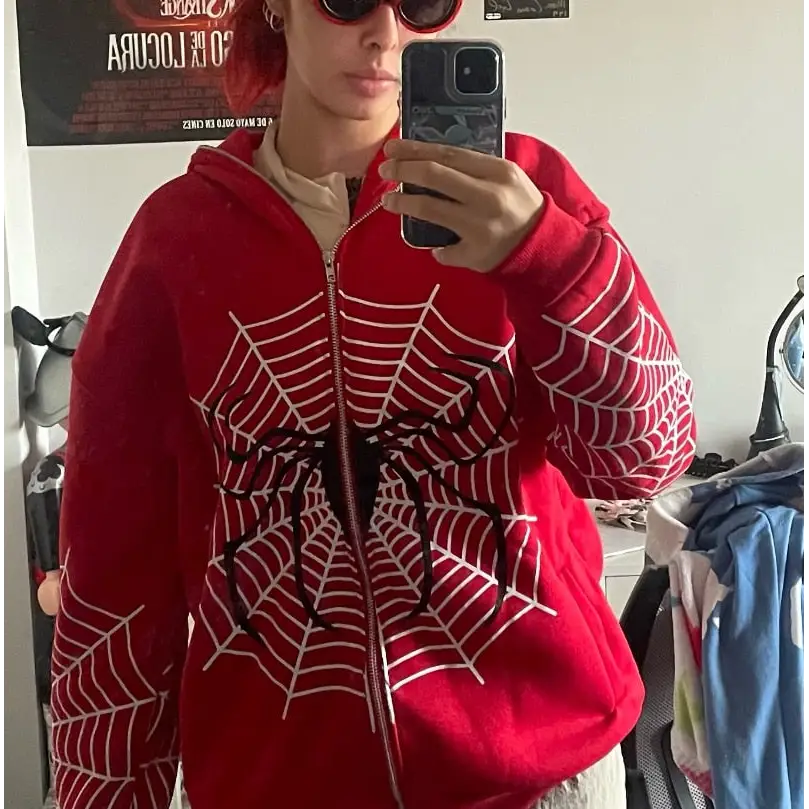 Spiderman inspired y2k spider web sweater