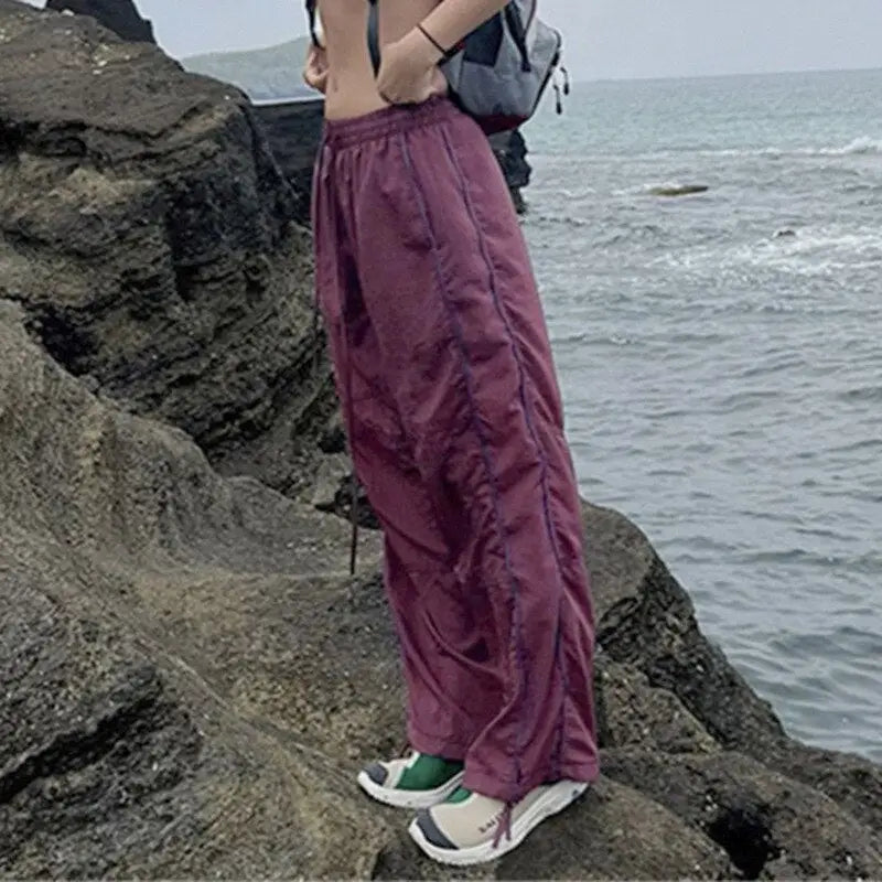 Purple y2k tracksuit - unisex jogging pants