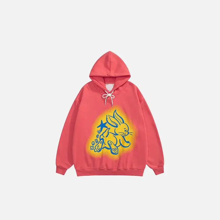 Rabbet y2k oversized hoodie for ultimate streetwear comfort - watermelon red / s - hoodies