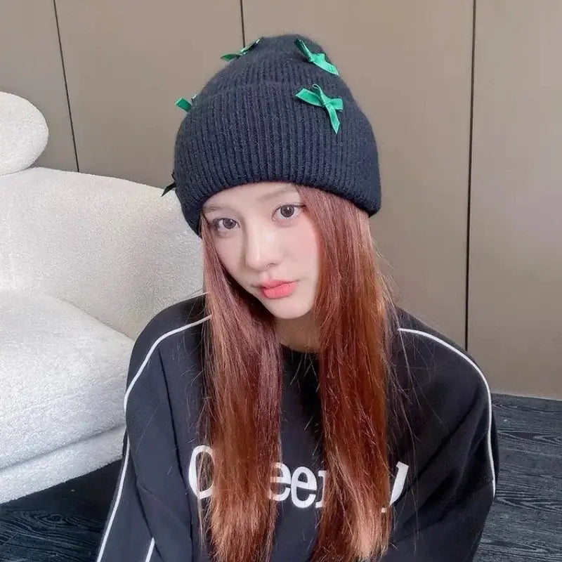 Cozy rabbit fur beanie for y2k style and warmth - beanies