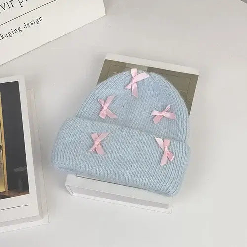 Cozy rabbit fur beanie for y2k style and warmth - blue / 56-58cm - beanies