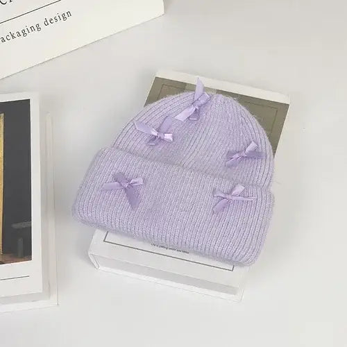 Cozy rabbit fur beanie for y2k style and warmth - purple / 56-58cm - beanies