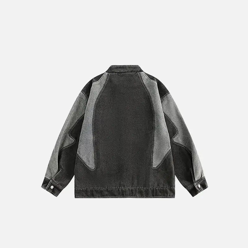 Y2k racing motorcycle denim jacket for stylish outerwear - jackets