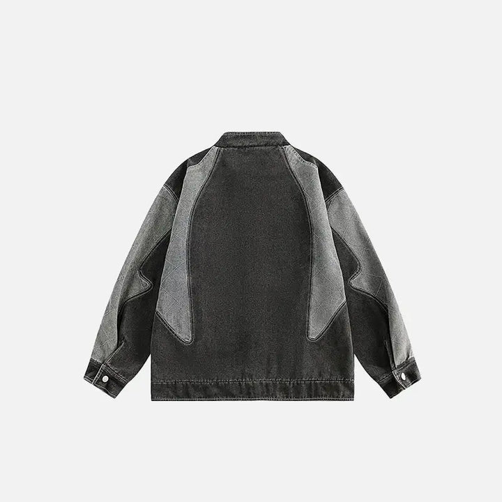 Y2k racing motorcycle denim jacket for stylish outerwear - jackets