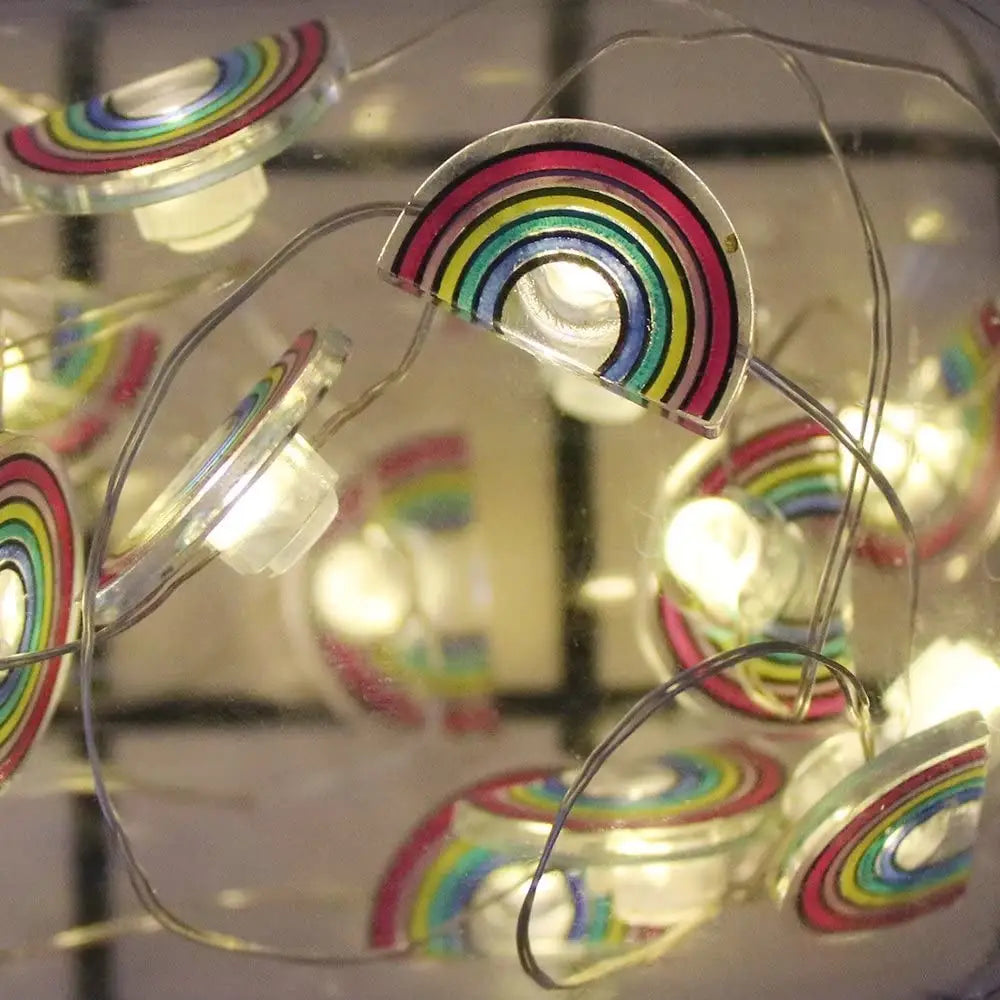 Aesthetic rainbow string lights for room decoration