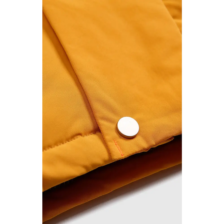 Plain y2k waterproof jacket with protective hood and cotton padding - clothing