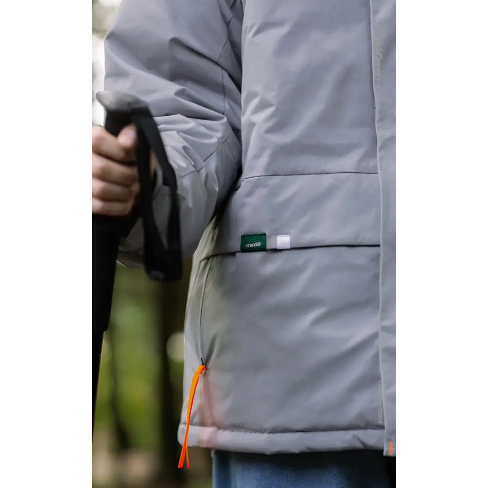 Plain y2k waterproof jacket with protective hood and cotton padding - clothing