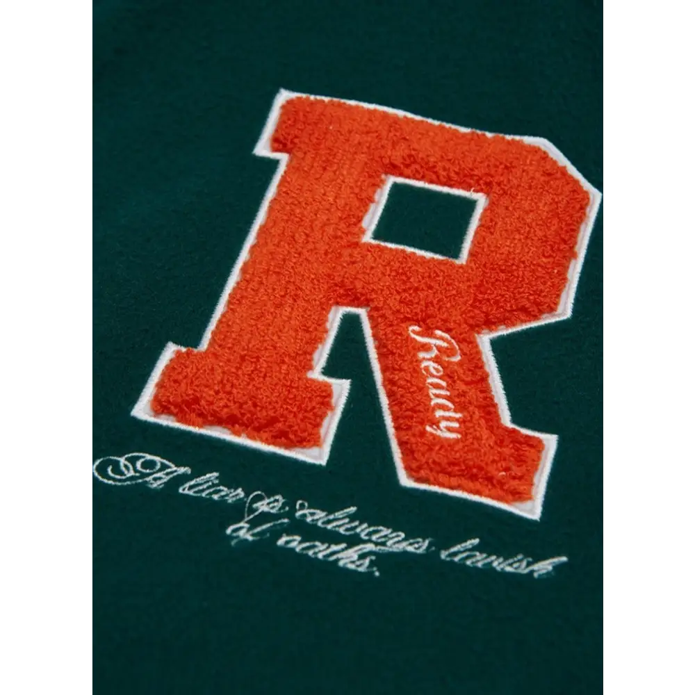 Ready y2k embroidered green varsity jacket for vintage streetwear - varsity jackets