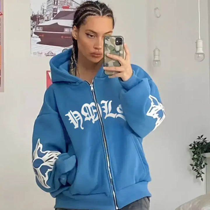 Rebels y2k zipper urban fashion statement piece