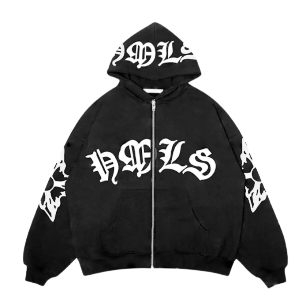 Rebels y2k zipper urban fashion statement piece - black / s