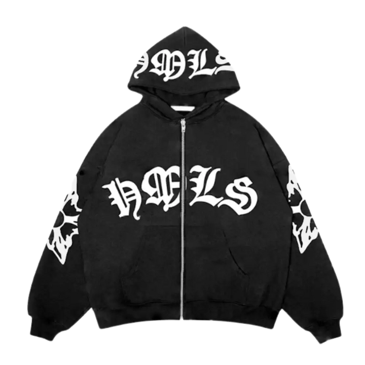 Rebels y2k zipper urban fashion statement piece - black / s