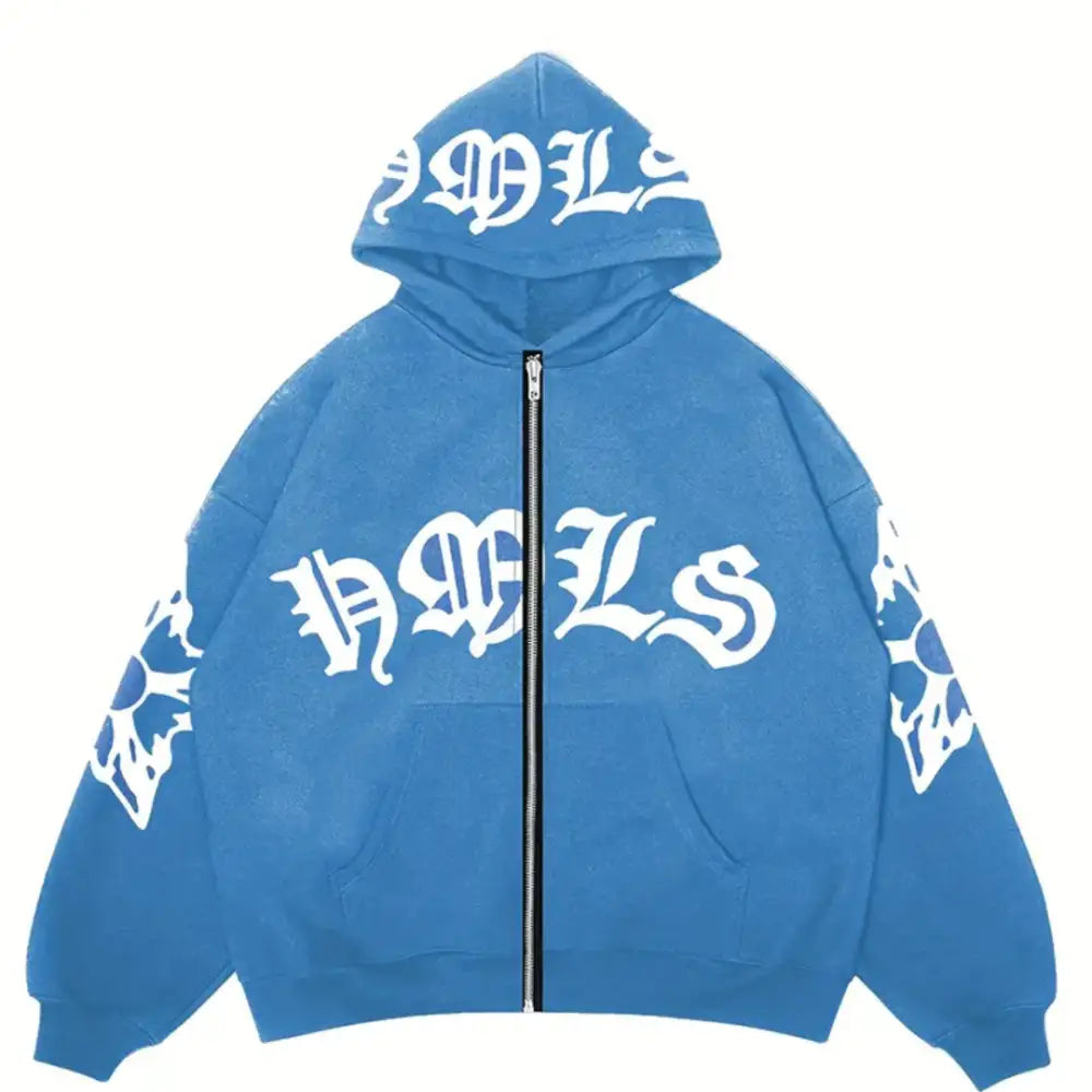 Rebels y2k zipper urban fashion statement piece - blue / s