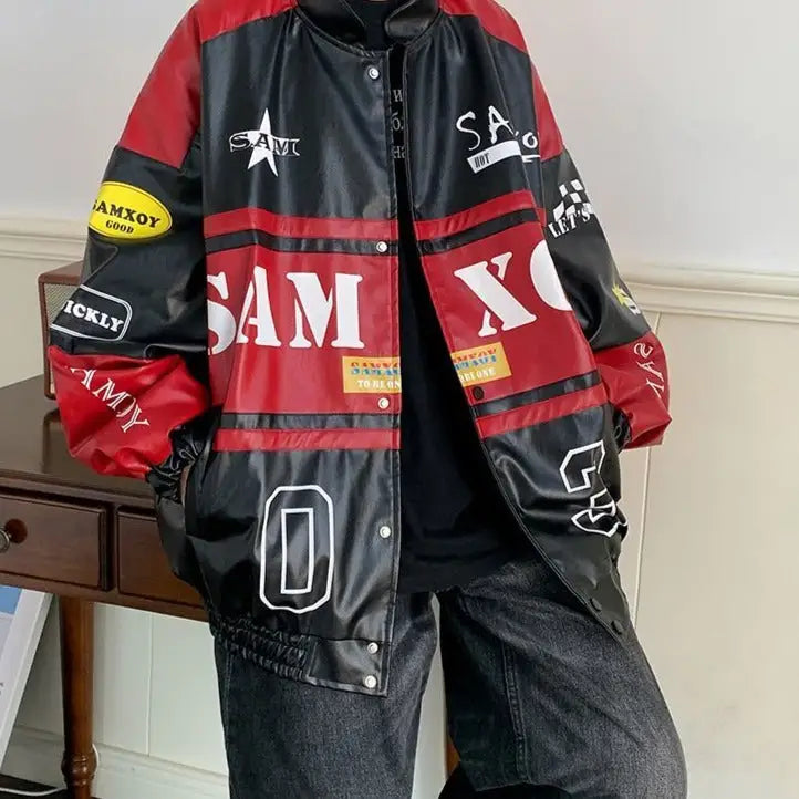 Red y2k running jacket - stylish streetwear style