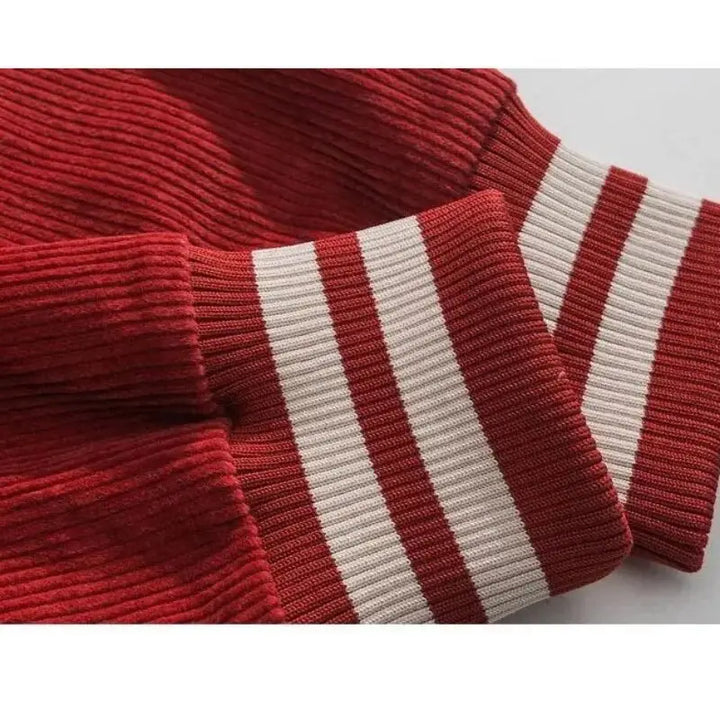 Red and black y2k streetwear baseball jacket - varsity jackets