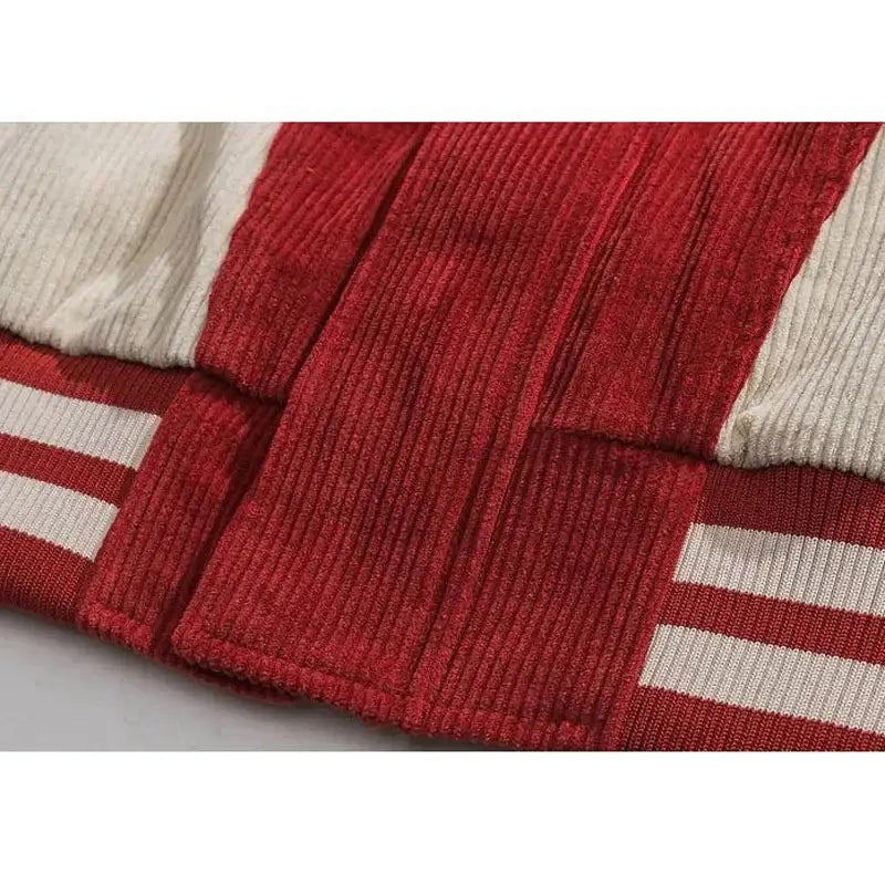 Red and black y2k streetwear baseball jacket - varsity jackets