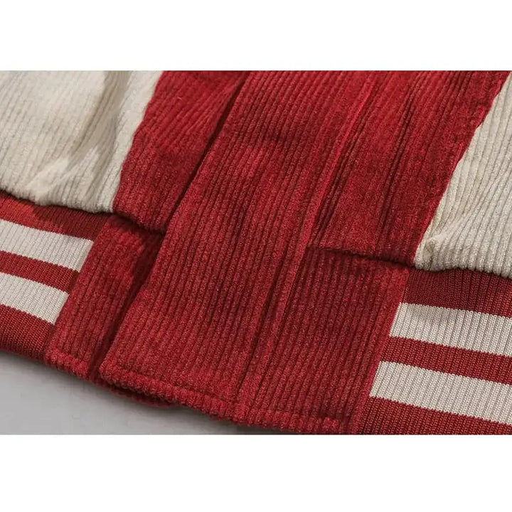 Red and black y2k streetwear baseball jacket - varsity jackets