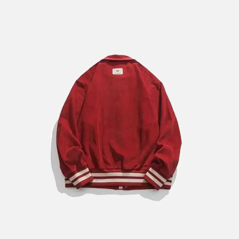 Red and black y2k streetwear baseball jacket - varsity jackets