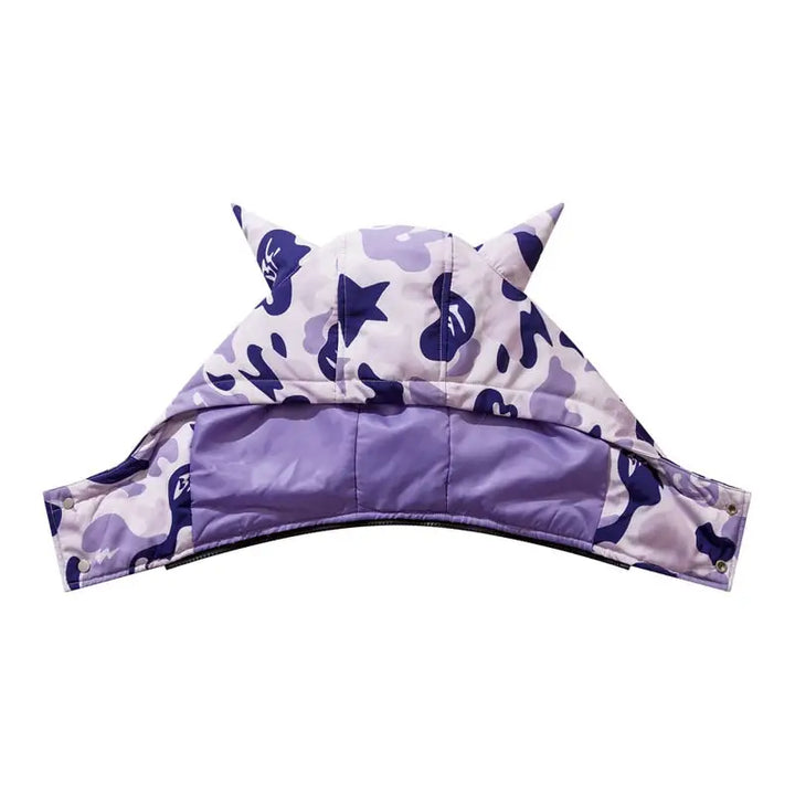 Y2k removable hooded devil jacket from the streetwear collection - puffer jackets