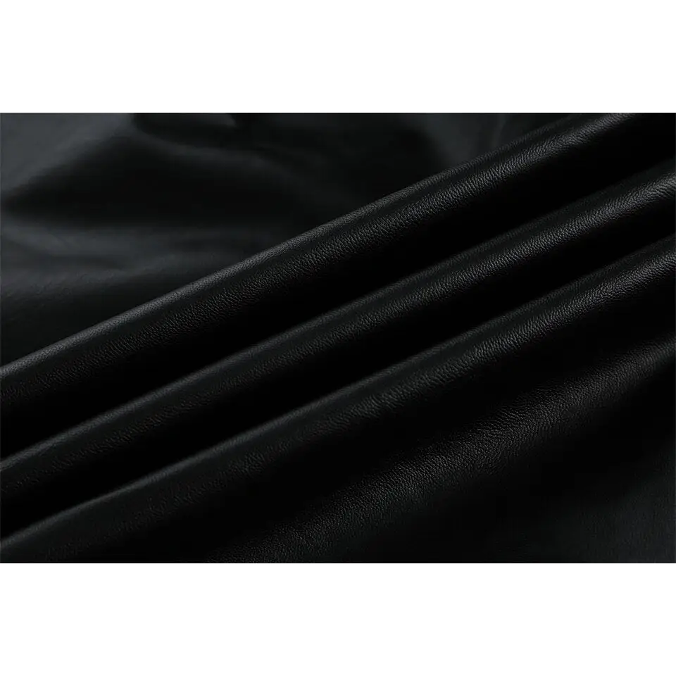 Retro black waterproof leather jacket for y2k style