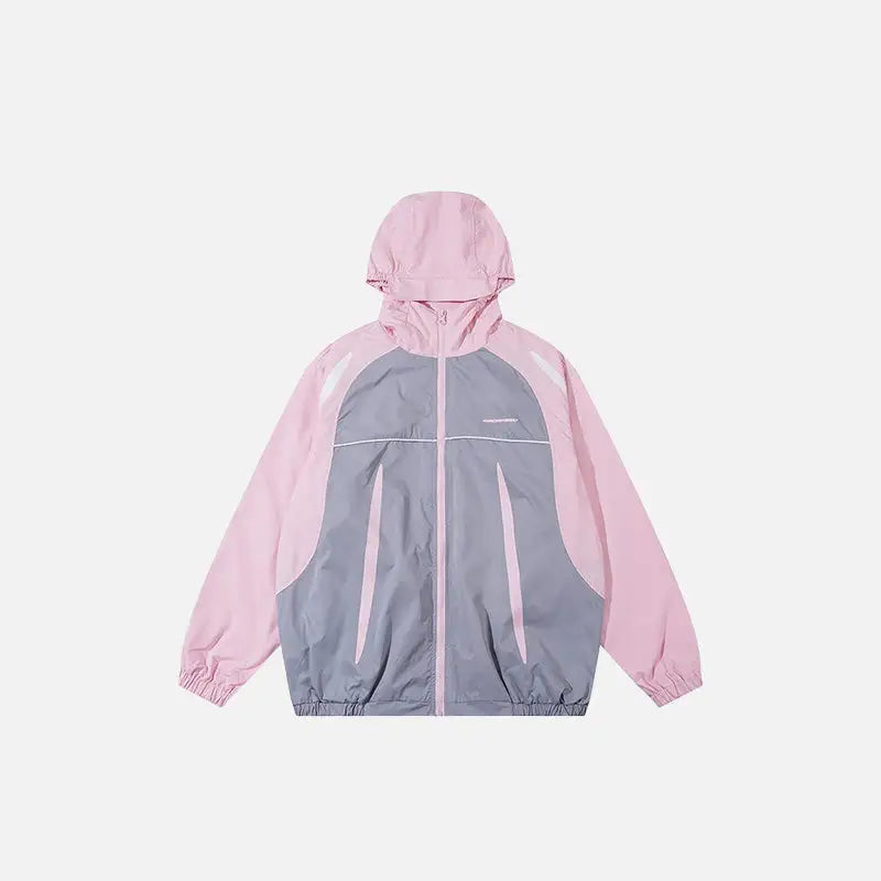 Original y2k hooded windbreaker jacket for wind protection and style - pink / s - jackets