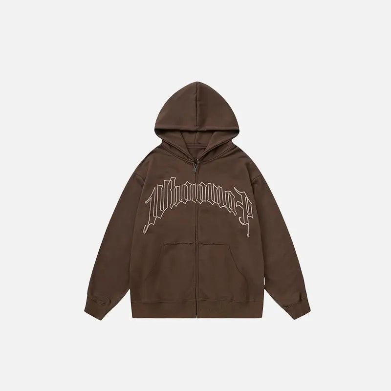 Retro y2k cross letter print hoodie for modern streetwear - auburn / m - hoodies