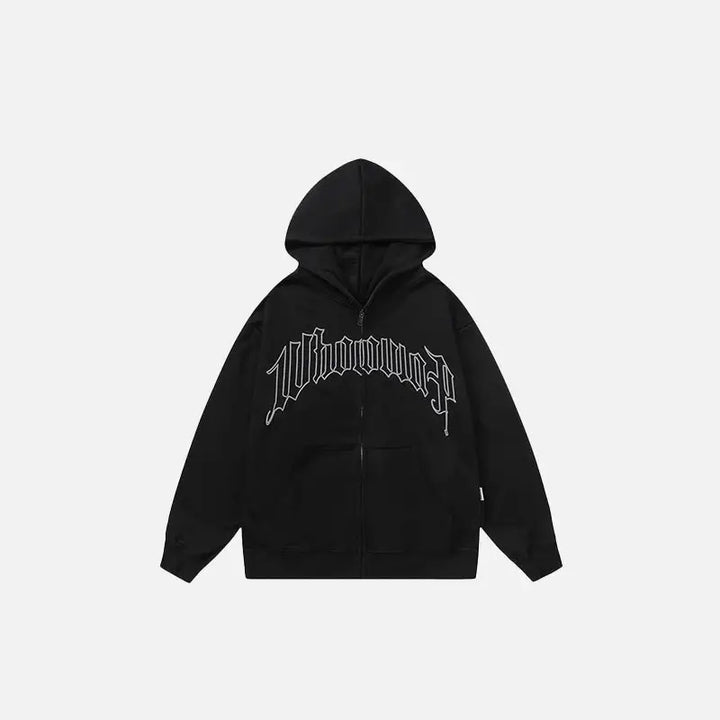 Retro y2k cross letter print hoodie for modern streetwear - black / m - hoodies