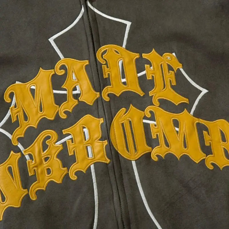 Retro cross zip y2k jacket for warmth and style - varsity jackets