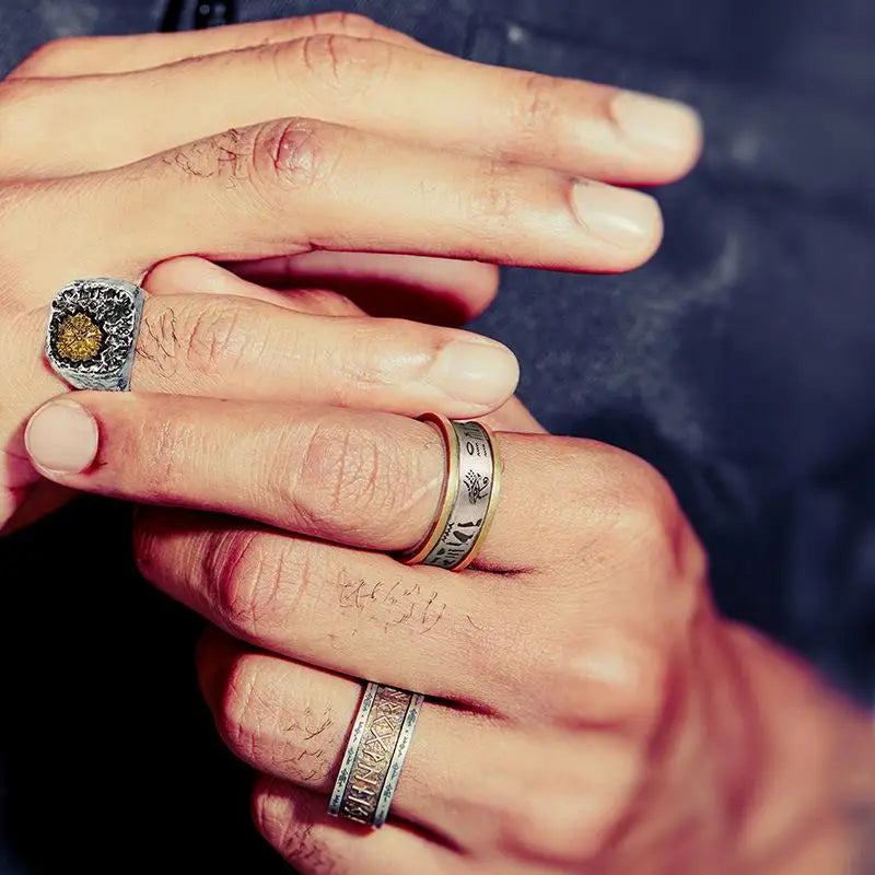 Retro egyptian silver horus y2k ring for fashion forward style - rings