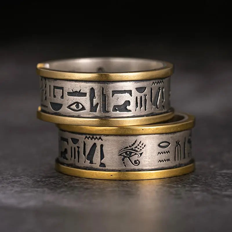 Retro egyptian silver horus y2k ring for fashion forward style - rings