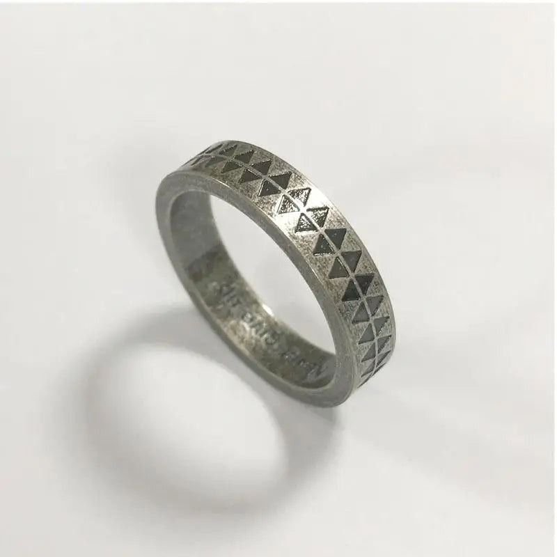 Y2k vintage sawtooth ring in quality copper for trendy style - ancient silver / us no. 6 - rings