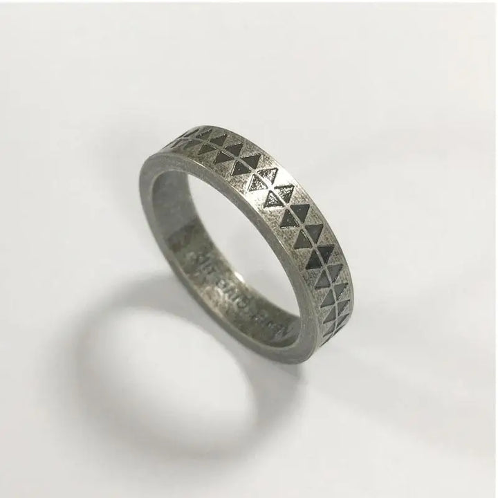 Y2k vintage sawtooth ring in quality copper for trendy style - ancient silver / us no. 6 - rings