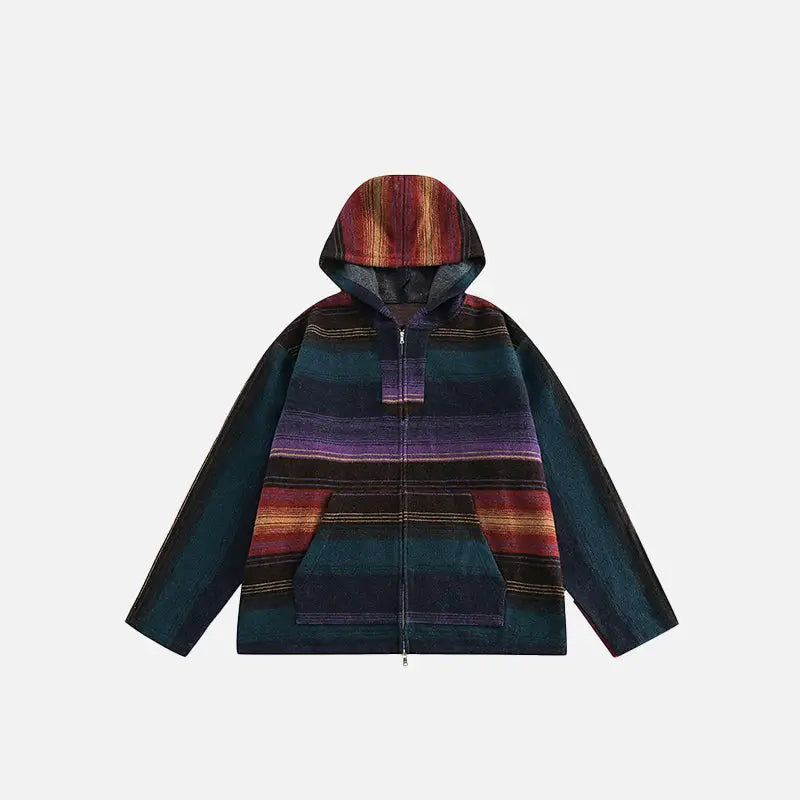 Y2k retro striped hoodie for a timeless style upgrade - multi color / m - hoodie