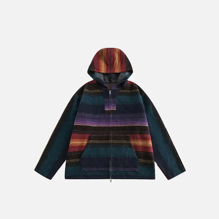 Y2k retro striped hoodie for a timeless style upgrade - multi color / m - hoodie