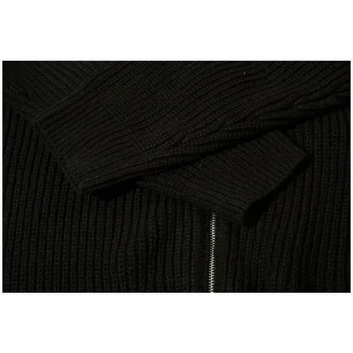 Retro loose fit knitted jacket from y2k streetwear collection - jackets