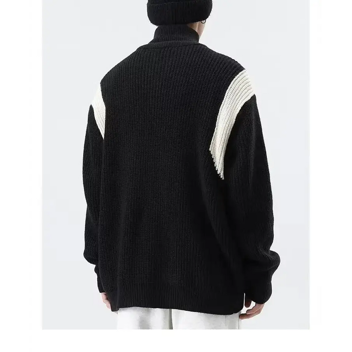 Retro loose fit knitted jacket from y2k streetwear collection - jackets