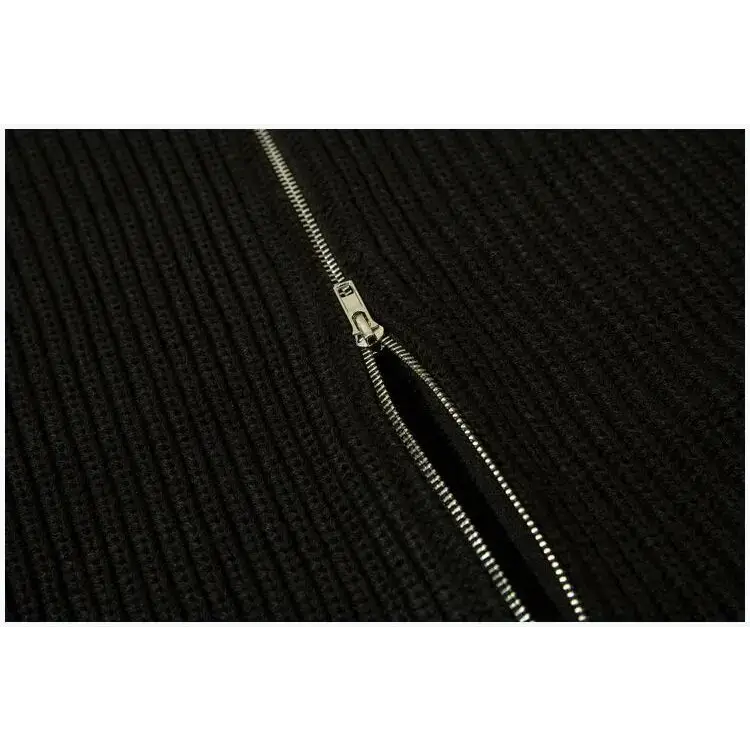 Retro loose fit knitted jacket from y2k streetwear collection - jackets