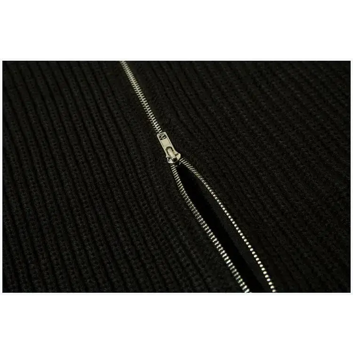 Retro loose fit knitted jacket from y2k streetwear collection - jackets