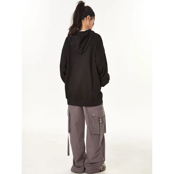 Y2k retro letter print hoodie for comfort and style - hoodies