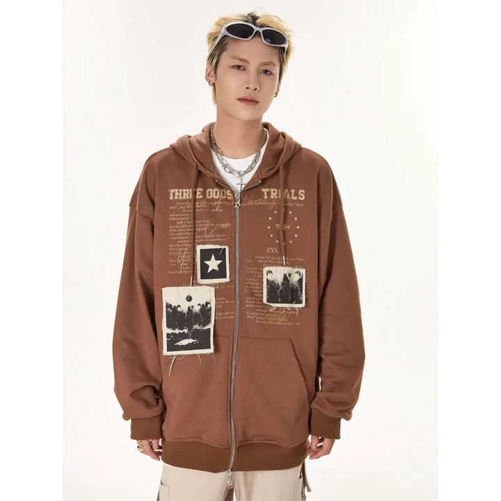 Y2k retro letter print hoodie for comfort and style - hoodies