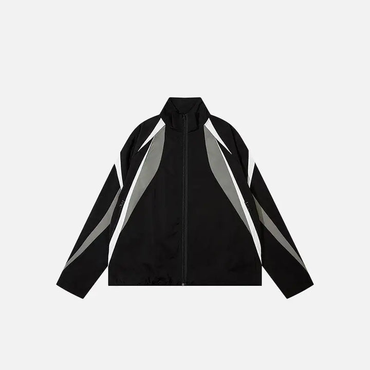 Découvrez les vestes rétro à patchwork chez y2k streetwear - black / m - windbreaker jackets