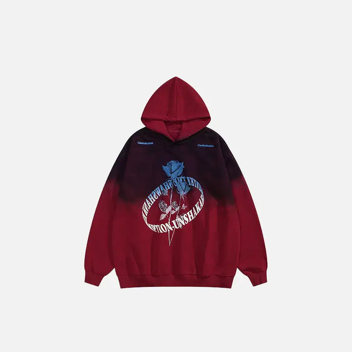 Y2k retro rose graphic sweat à capuche for ultimate comfort and style - burgundy / s - hoodies
