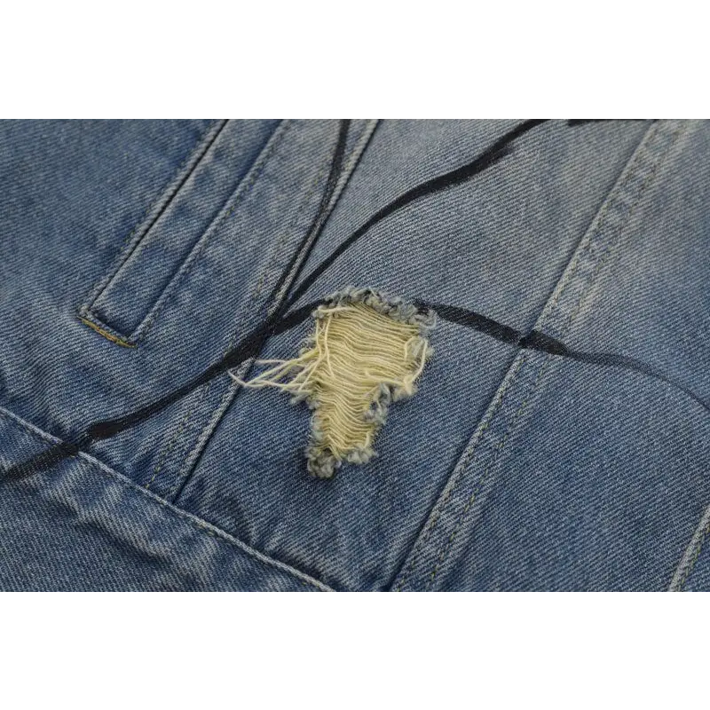 Y2k spider web denim jacket for unique style and comfort