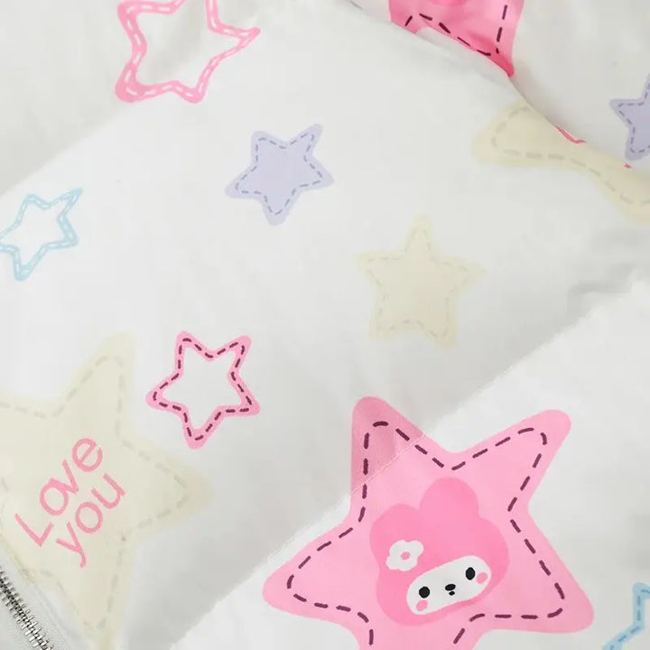 Y2k retro star quilted jacket with classic stand-up collar - jackets