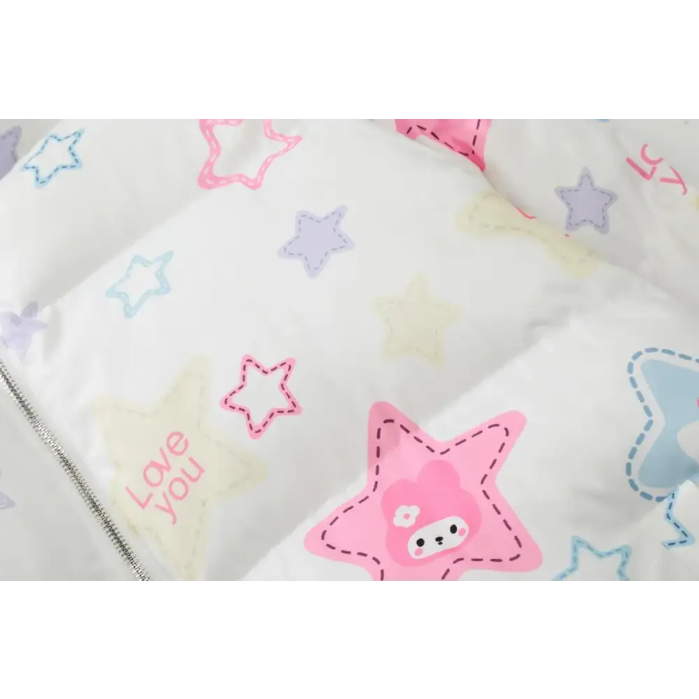 Y2k retro star quilted jacket with classic stand-up collar - jackets