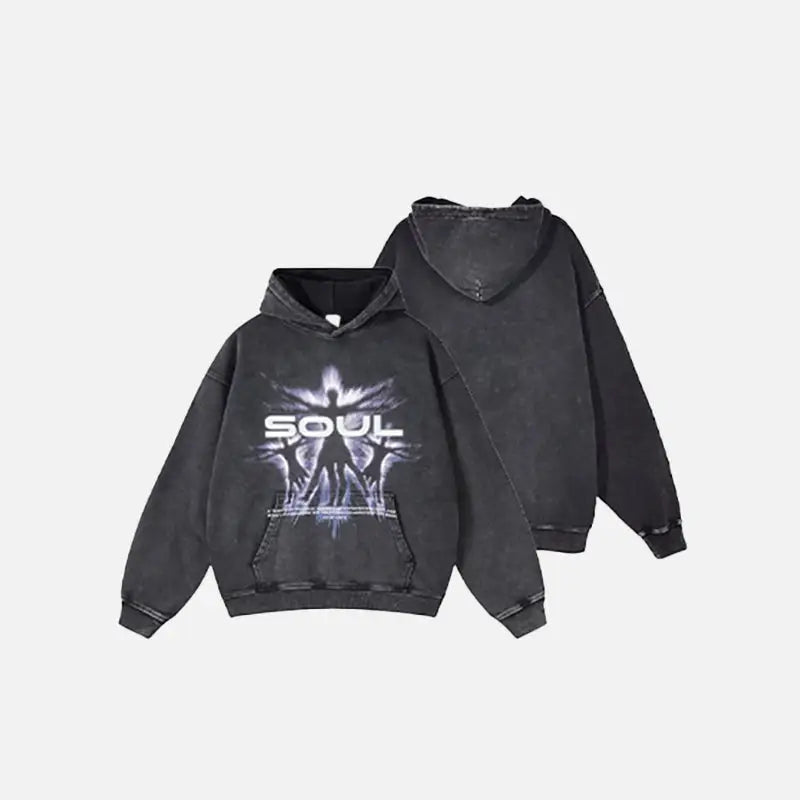Vintage soul shadow graphic hoodie for a retro y2k look - hoodie
